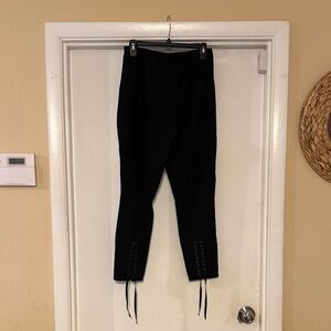 Black Lace-Up Ladies Leggings